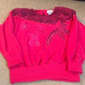 🌸NEW🌸 Vintage Pink Flower Bead Sweater